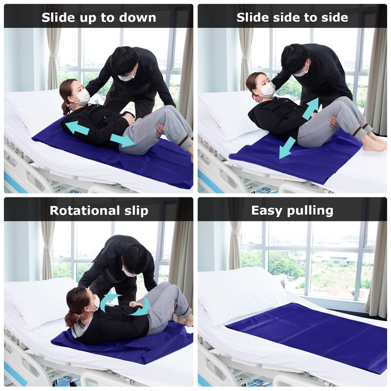 LOSCHEN] Tubular Slide Sheet for Patient Transfer, Sliding Draw Sheets to Assist Moving Elderly for Cars, Vehicles, Wheelchairs Bed Transfers - Hospitals & Home Care (28"x47"(72x120cm), Navy Blue) 28"x47"(72x120cm) - BeesActive Australia