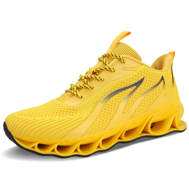 Men Athletic Shoes Mesh Blade Non Slip Running Gym Tennis Walking Sports Sneakers 7.5 1ayellow - BeesActive Australia