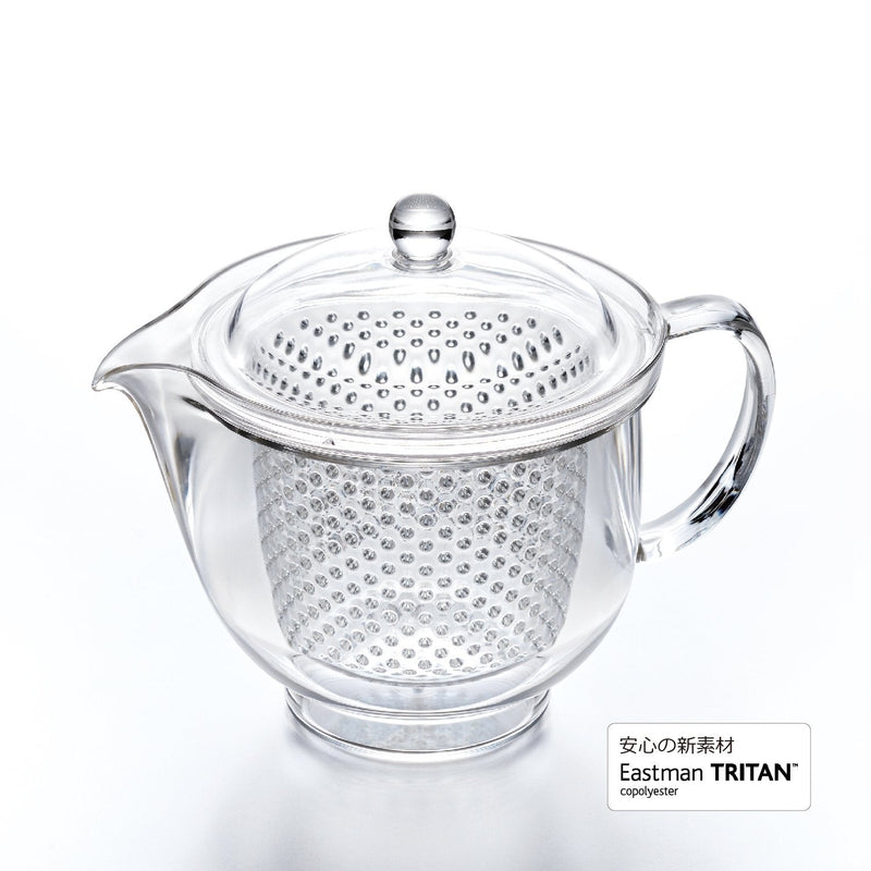 Akebono Sangyo TW-3717 Lightweight and Unbreakable Teapot, 16.2 fl oz (480 ml), Tritan Resin, Clear Teapot, L Size, Made in Japan 2人分 480ml - BeesActive Australia