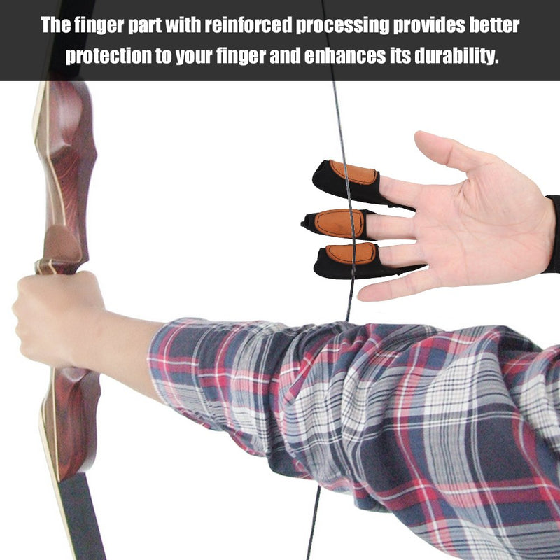 Yuehuam Archery Gloves, Adjustable 3 Finger Protective Glove Accessory for Archery Recurve Bow Shooting Training - BeesActive Australia