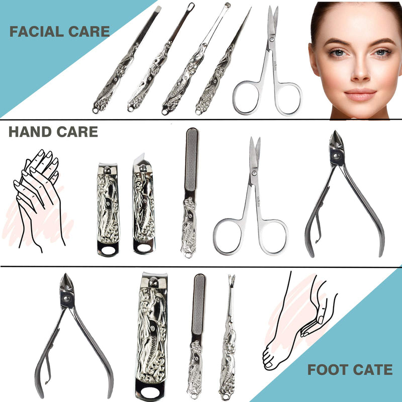 EUYGNIM Nail clippet set nail clipper kit, manicure kits, Professional pedicure set,stainless steel nails and toenails and nail files, sharp nail clippers and portable suitcase - BeesActive Australia