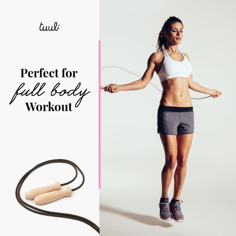 Tuuli Accessories – Jump Rope with Wooden Handles and Cotton Rope, Skipping Rope for All Ages, Exercise Tool for Fitness, 230 centimeters - BeesActive Australia