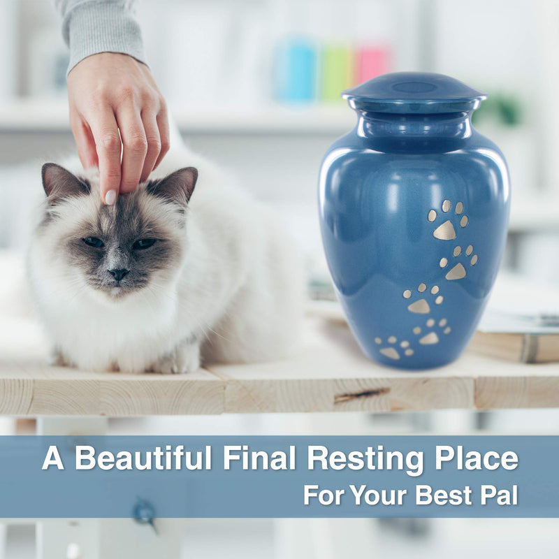 Trupoint Memorials Small Pet Urn for Dogs and Cats Ashes – A Loving Resting Place for Your Special pet – for Small Pets up to 17 Pounds Blue to 17 Pounds - BeesActive Australia