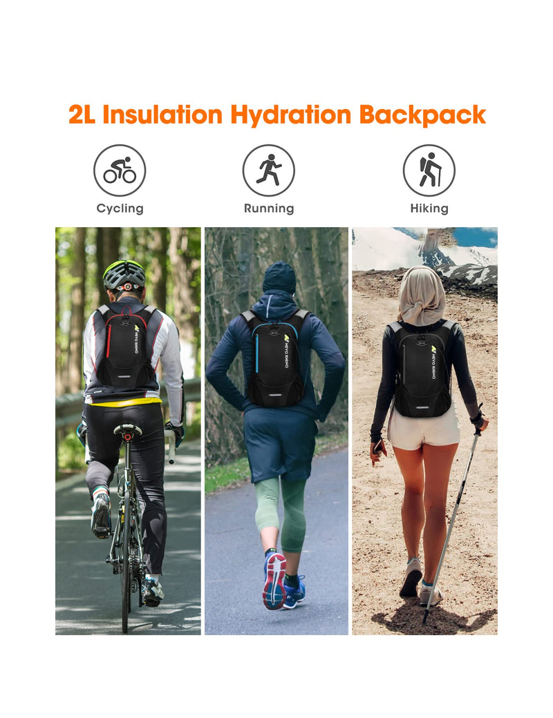 N NEVO RHINO Hydration Backpack, Running Backpack with 2L Water Bladder, Lightweight Hydro Water Pack for Cycling Biking Hiking Rave for Men Women Kids Red - BeesActive Australia