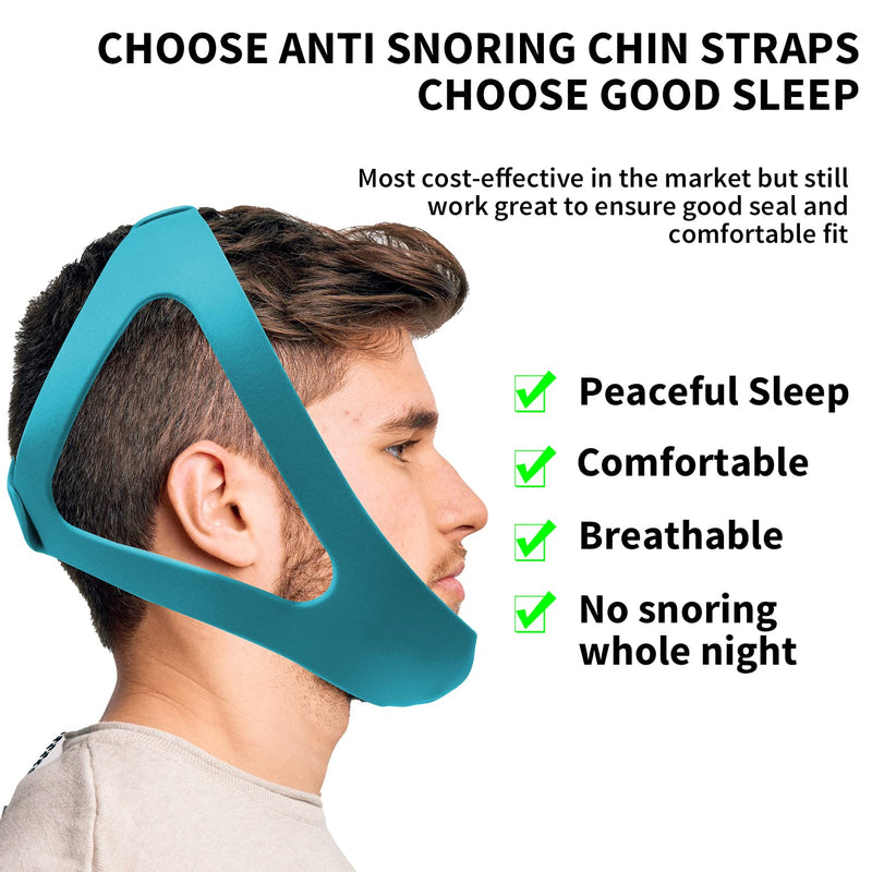 Babyfond Upgrade Anti Snore Chin Strap, Larger Jaw Support Belt for CPAP Users Prevent Snoring, Adjustable and Breathable Stop Snoring Sleep Aid for Men Women (Blue) Blue - BeesActive Australia