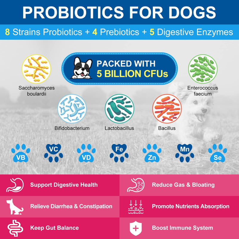 Dog Vitamins, Probiotics for Dogs Powder, Glucosamine & Chondroitin & MSM, with Prebiotics and Digestive Enzymes, Omega 3, Digestive & Gut Health, Joint & Immune & Heart Support, Dog Allergy Relief Chicken - BeesActive Australia