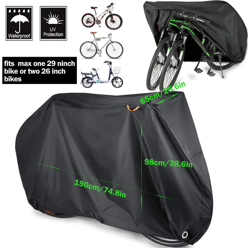 Shinestone Bike Cover, Waterproof Bicycle Cover 210D Oxford Fabric Heavy Duty Anti Dust Rain Cover with UV Protection Lock Hole Storage Bag for Mountain Road Bike Outdoor Black - BeesActive Australia