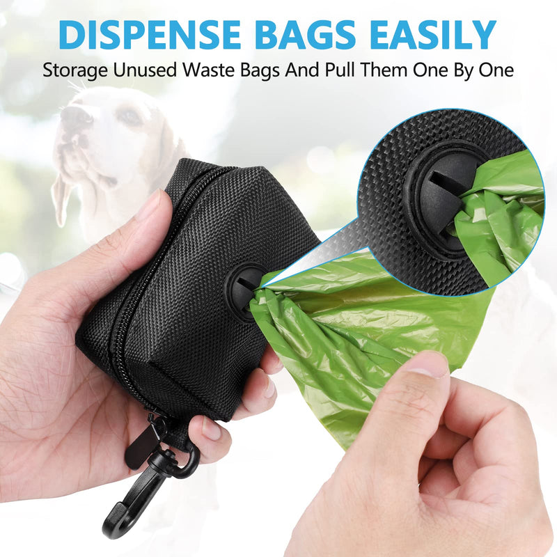2 Pack Dog Poop Bag Holder for Leash Attachment - Waste Bag Dispenser for Leash - Fits Any Dog Leash - Portable Set with Hand Free Holder Metal Carrier (Each Bag Includes 1 Holder), 2 Pack Set 2 Count (Pack of 1) 2PCS Black - BeesActive Australia
