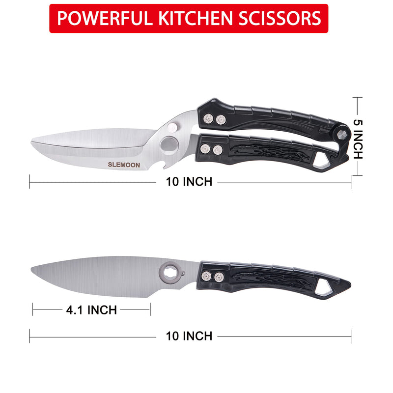 SLEMOON Kitchen Shears Heavy Duty Poultry Shears Meat Cutting Dishwasher Safe and Stainless Food Kitchen Scissors for Chicken Turkey Thanksgiving,Black2 Z-black - BeesActive Australia