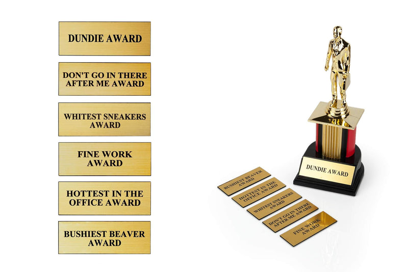 Toynk/Just Funky The Office Dundie Award Replica Trophy | Host Your Own The Office Dundies Awards Ceremony | Includes 6 Interchangeable Title Plates | Measures 8 Inches Tall - BeesActive Australia