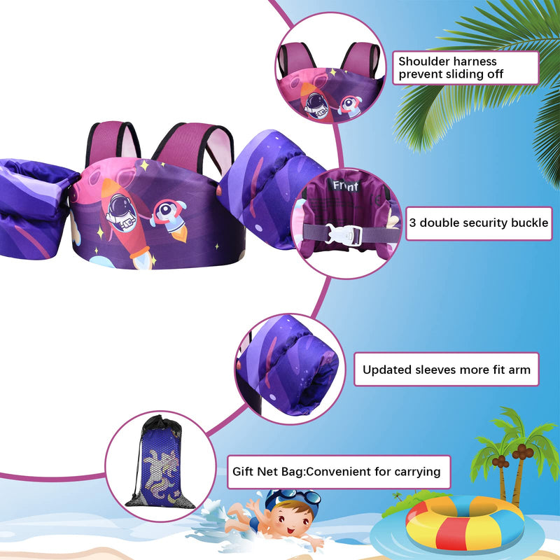 TOAUXUNG Adjustable Kids Swim Vest for Baby Swimming Training,Infant Baby Vest Swim Aid for 22-66 Pounds Boy and Girl Updated-Rocket - BeesActive Australia