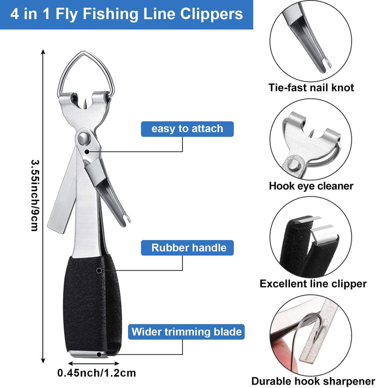 Skylety 8 Pieces Fly Fishing Tools Accessories Include 4 in 1 Fly Line Clipper Black Knot Tyer Fishing Line Nipper Fishing Hook Remover Forcep Retractors Keychains and Fishing Lanyard for Anglers - BeesActive Australia