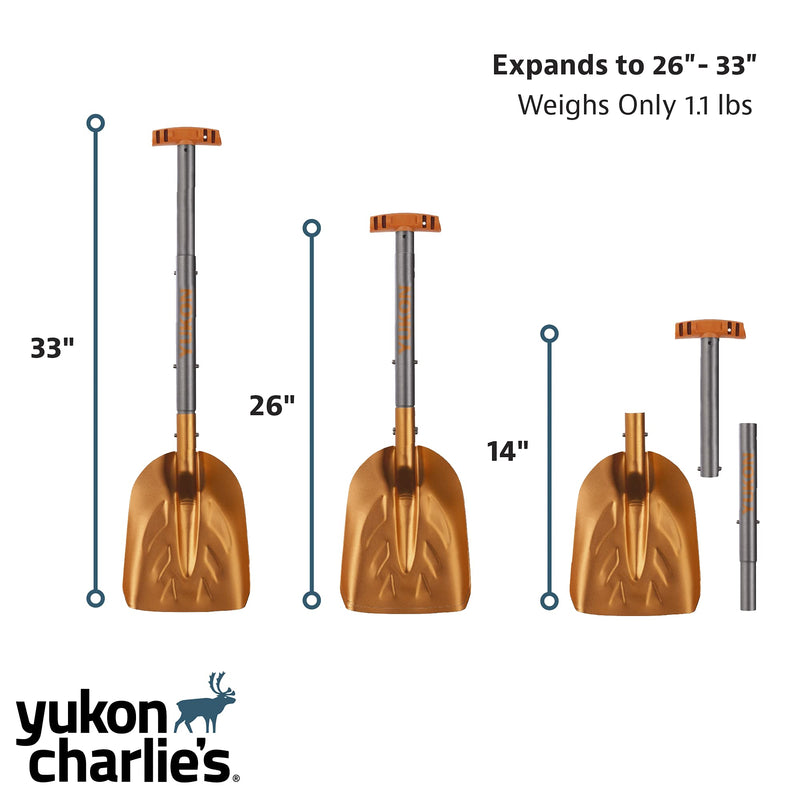 Yukon Charlie's Sport Utility Shovel, Orange, Lightweight Adjustable Design - BeesActive Australia