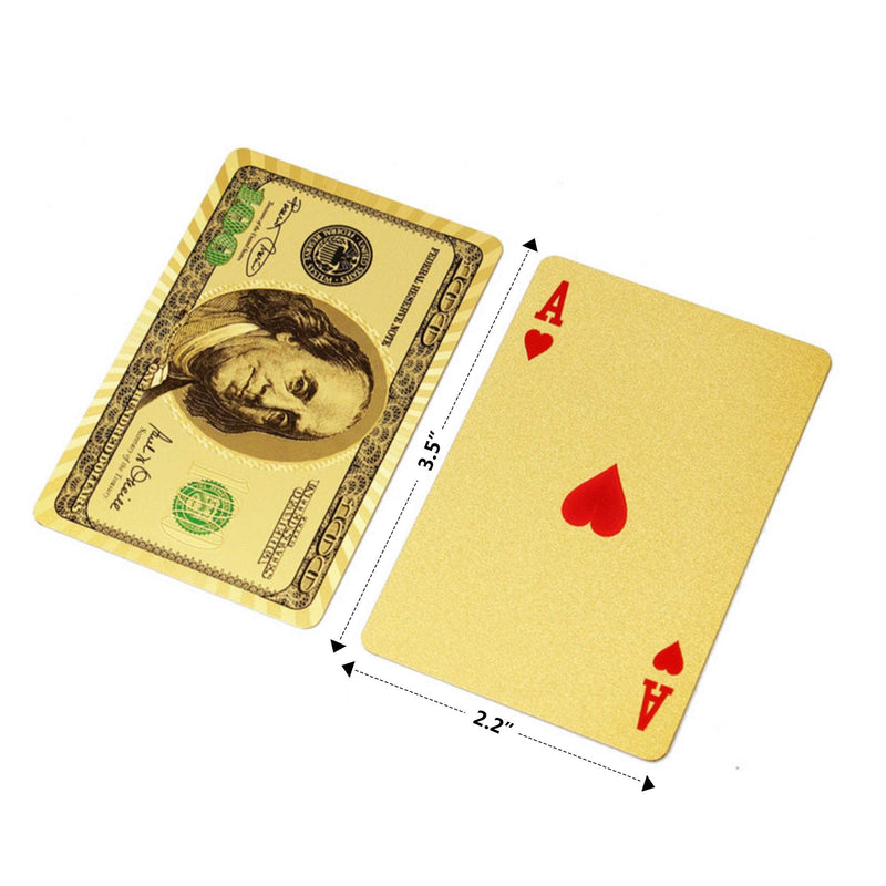 Magic Kiss Waterproof Gold and Silver Foil Poker Playing Cards, Deck of Plastic Playing Cards Gift Gold 1 Deck - BeesActive Australia
