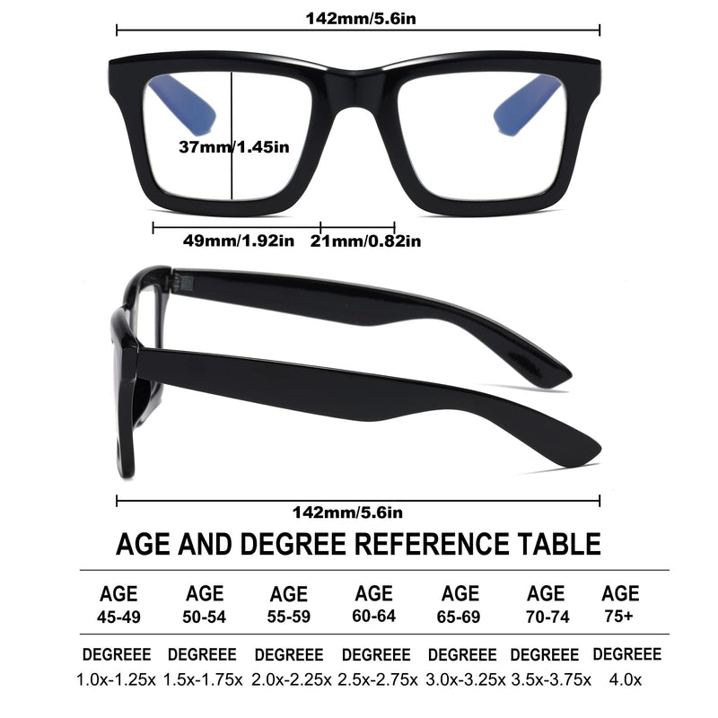 Fsread 4 Pack Oprah Style Reading Glasses for Women Men Blue Light Blocking Computer Square Metal Spring Readers 4 Mix 2.0 x - BeesActive Australia