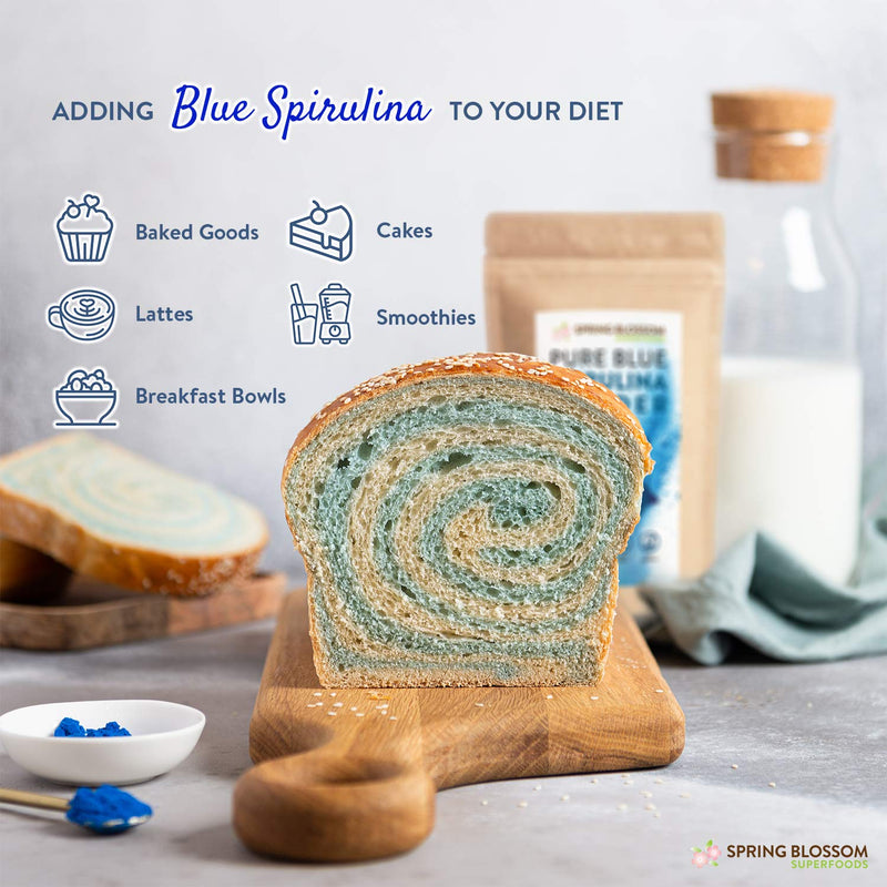 75G Blue Spirulina Powder 100% Natural Phycocyanin Vibrant Blue Colour Premium Quality Vegan Superfood Packed with Antioxidants, Protein, Vitamins & Amino Acids, Nutrient-Dense Immune System Booster - BeesActive Australia