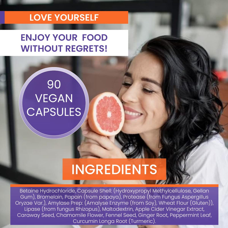 Digestive Enzymes| Bloating, Bowel & Digestion| Leaky Gut| Sp Offer| Betaine+ | 90 Caps | Vegan | Betaine HCL | Great Keto | Bromelaine | Papaine | Mint | Turmeric| Ginger| Cider| UK - BeesActive Australia