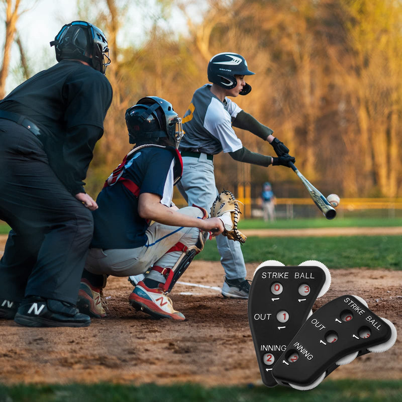 TOYMIS 2pcs Baseball Umpire Indicator, 4 Wheel Baseball Umpire Clicker Baseball Counter Clicker for Accurately Recording Strike Balls Outs and Innings Balls for Softball Coach (Black) - BeesActive Australia