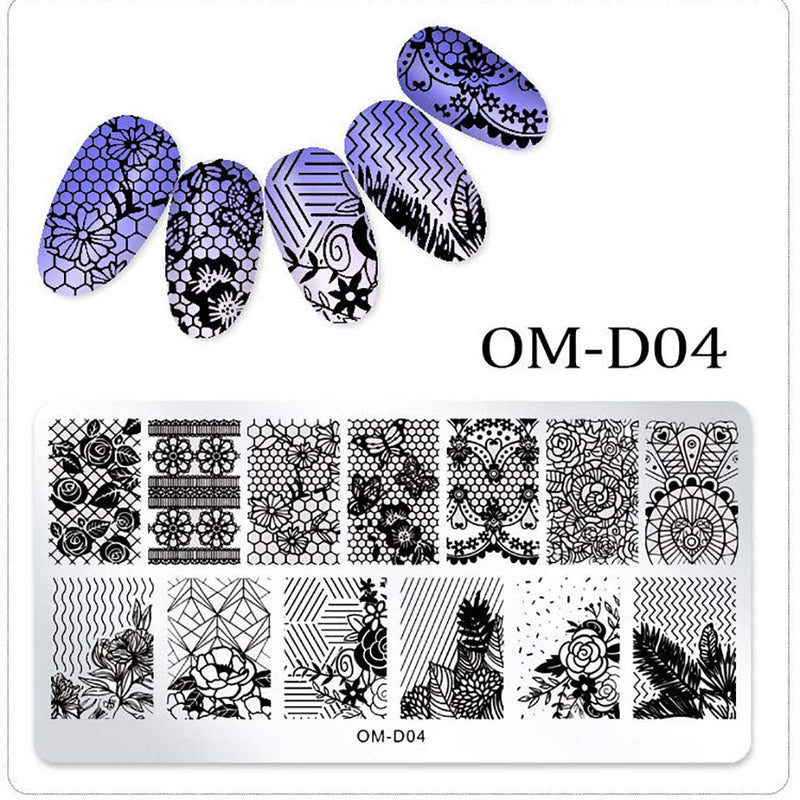 WOKOTO Nail Art Plates Stamping Set Kit Animals Lace Geometry Classic Image Stamping Templates For Nail Art - BeesActive Australia