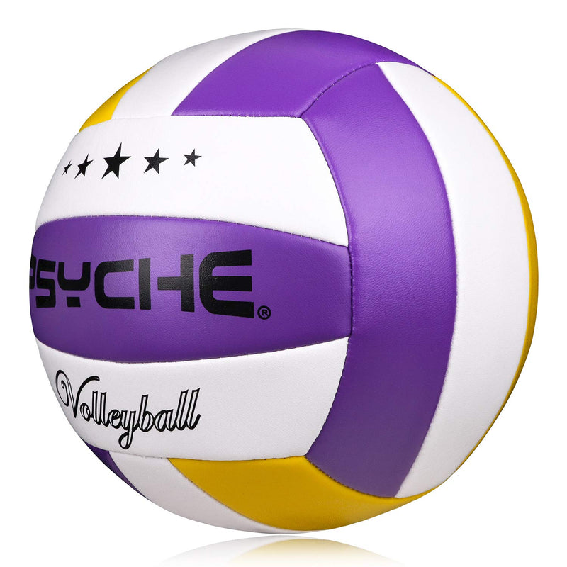 [AUSTRALIA] - Wisdom Leaves Beach Volleyball Soft Touch Volleyball for Outdoor/Indoor Game Balls Official Size 5 Purple-Yellow-White 
