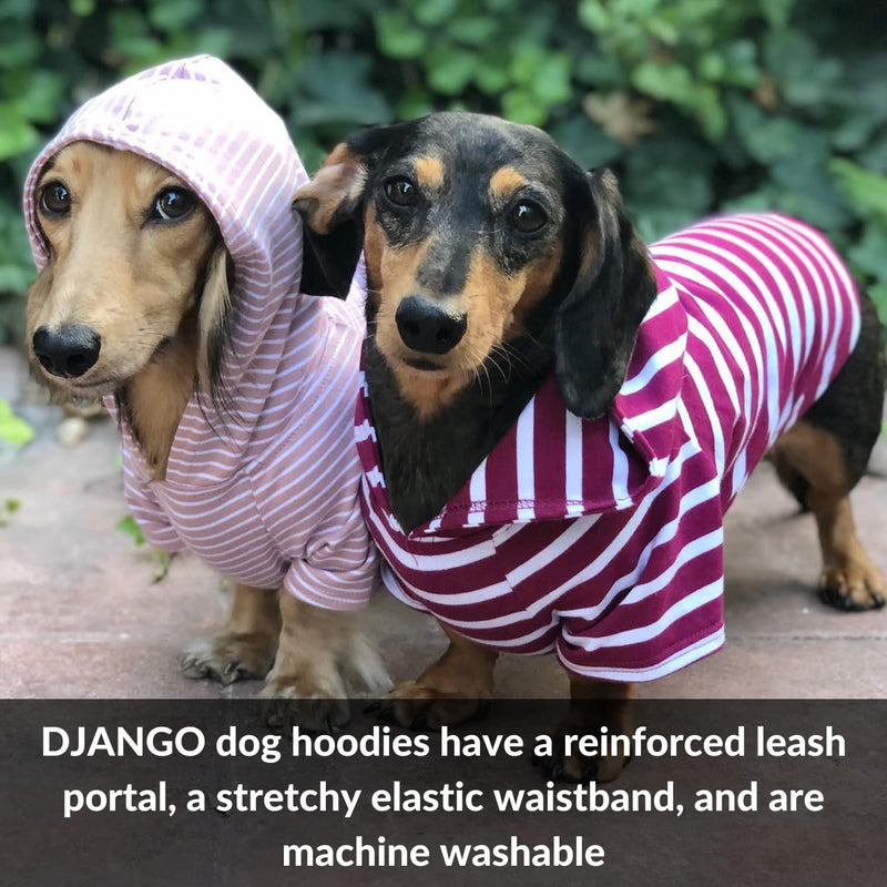 DJANGO Dog Hoodie and Super Soft and Stretchy Sweater with Elastic Waistband and Leash Portal Small Boysenberry - BeesActive Australia