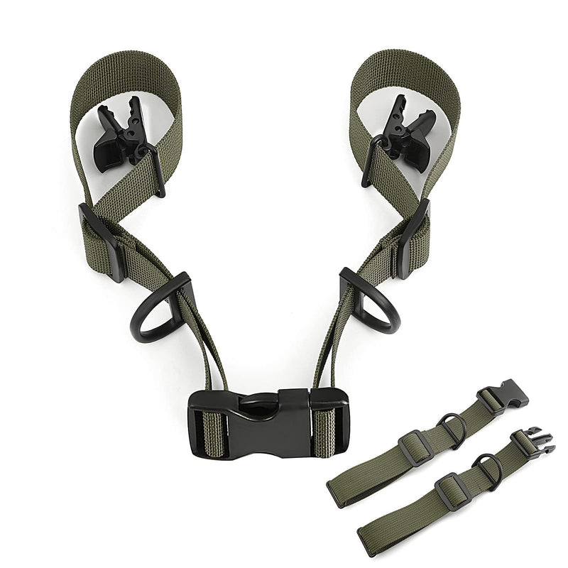 2 Pcs Adjustable Backpack Sternum Straps Chest Belt Hardness Strap with Anti-slip Fixed Clips and Quick Release Buckles for Camping Hiking Jogging(2 Pack /Army green) Army Green - BeesActive Australia