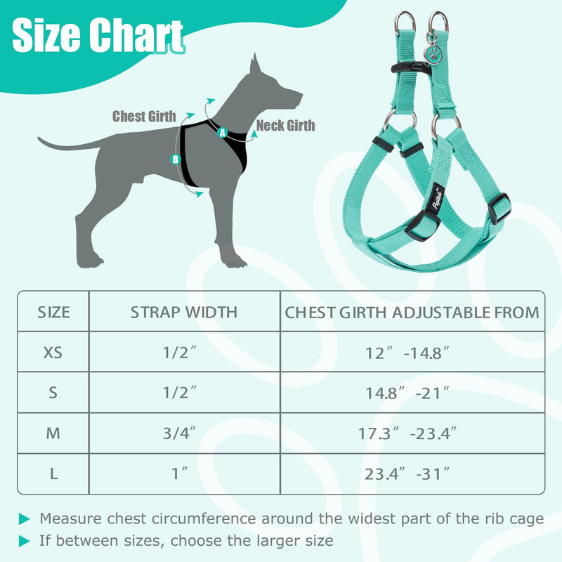PUPTECK No Pull Dog Harness Soft Adjustable Basic Nylon Step in Puppy Vest Outdoor Walking with ID Tag Small Light Green - BeesActive Australia