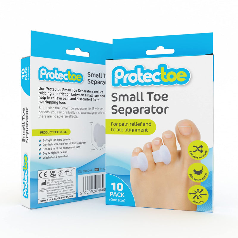 Protectoe Single Gel Small Toe Separator for Overlapping Toes, Toe Spacer - Box of 10 Gel Separators - BeesActive Australia