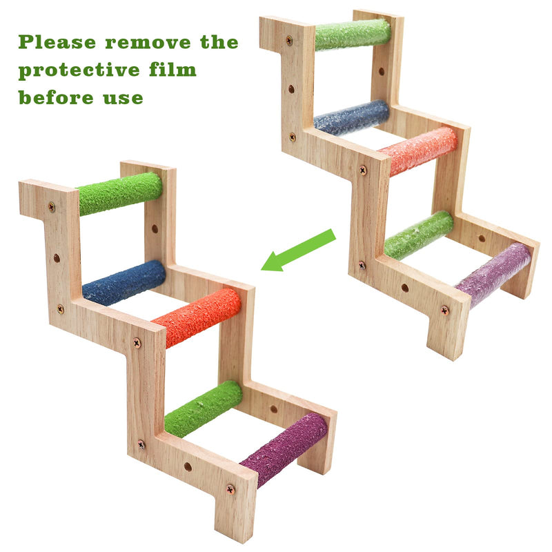 Bird Ladder Bridge, Wooden Pet Parrot Hamster Climbing Ladder Toys, Pet Bird Cage Accessories, Wood Climbing Ladder Perch for Bird Parrot Hamster Squirrel Sugar Gliders Parakeets Cockatiels Z Shape - BeesActive Australia