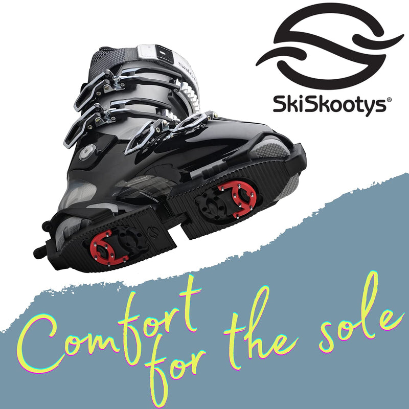 SkiSkootys Ski Boot Traction Cleats with Claw - (Adult Size) - Adjustable Comfort Soles for Protection and Walking in Skiing Boots Black with Red Claw - BeesActive Australia