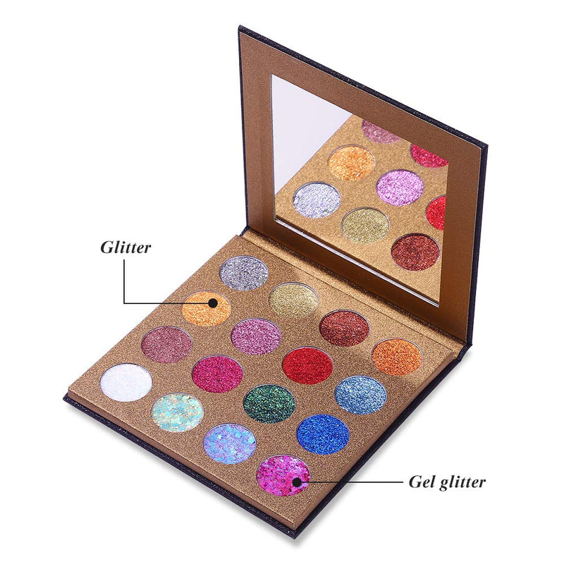 UCANBE 16 Shade Pro Glitter Eyeshadow Palette - BeesActive Australia