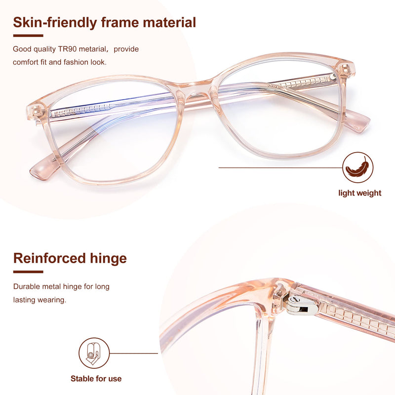 Madison Avenue Blue Light Blocking Glasses Anti Eyestrain UV Glare Blue Light Glasses for Women TV Phone Computer Gaming Eyeglasses Crystal Brown - BeesActive Australia