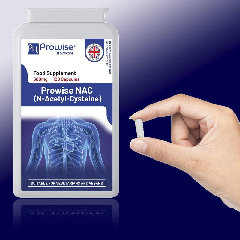 NAC N-Acetyl- Cysteine 600mg 120 Capsules (Pack of 2) - UK Manufactured | GMP Standards by Prowise Healthcare | Suitable for Vegetarians and Vegans - BeesActive Australia
