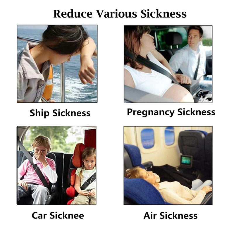 2 Pairs Car Motion Sickness Wristbands Acupressure Nausea Relief Band for Morning Sickness Sea Travel Black,grey. - BeesActive Australia
