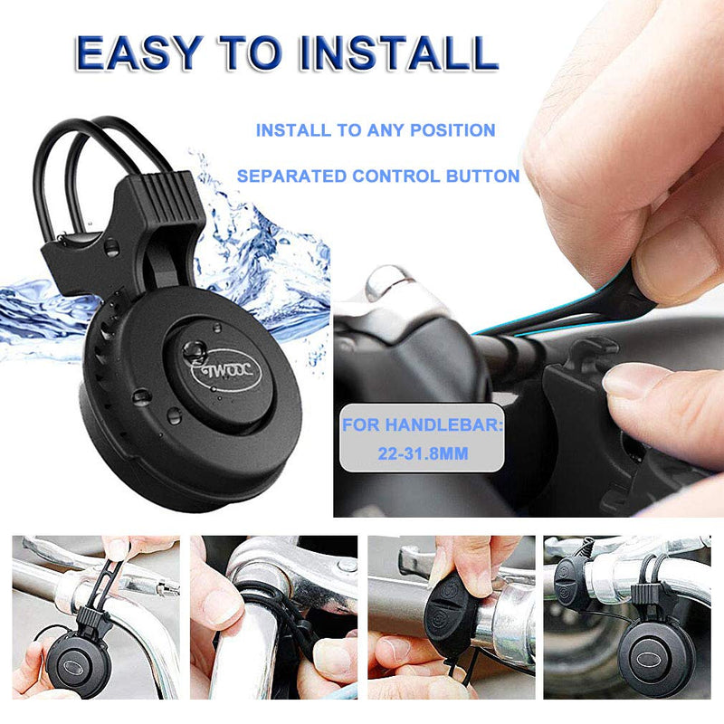 Bike Bell Electronic - Mini Bicycle Horn 130 db Loud USB Rechargeable Handlebar Cycling Alarm Alert Ring for Mountain Bike/Road Bike/BMX/MTB - BeesActive Australia