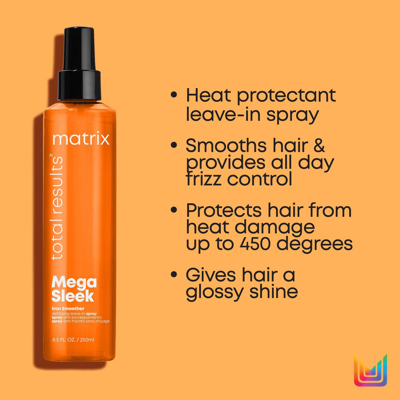 Matrix | Total Results | Mega Sleek | Heat Protecting Iron Smoother | For Frizzy, Unruly Hair 250 ml - BeesActive Australia