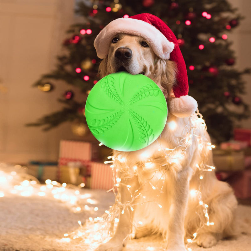 2 Pack Dog Flying Disc, Nobleza Flexible Floatable Dog Disc Toy for Long-Distance Flies and Floats, Lightweight Soft Flying Discs Toy for Small Medium Large Dogs to Fetch & Catch, Blue & Green - BeesActive Australia
