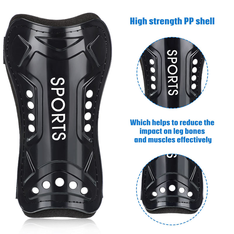 8 Pieces Youth Soccer Shin Guards, Soccer Shin Guards, Child Calf Protective Gear, Soccer Durable Shin Pads with Adjustable Double Straps Fit 4-12 Age, 3.7 x 6.7 Inch - BeesActive Australia