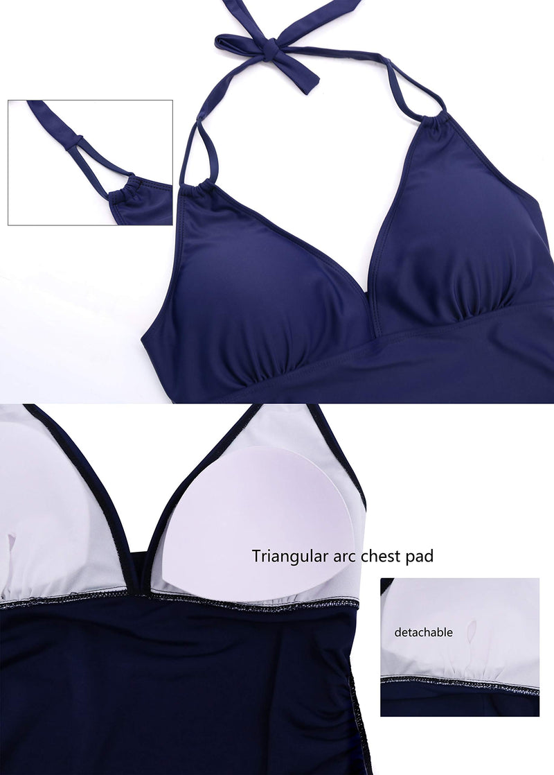 [AUSTRALIA] - Halter Maternity Swimsuits Womens Tankini Two Piece Summer Beach Swimwear Mazarine XX-Large 