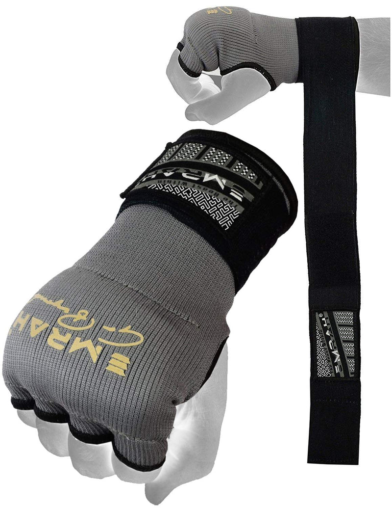 [AUSTRALIA] - EMRAH PRO Training Boxing Inner Gloves Hand Wraps MMA Wraps Mitts - X Grey Large 