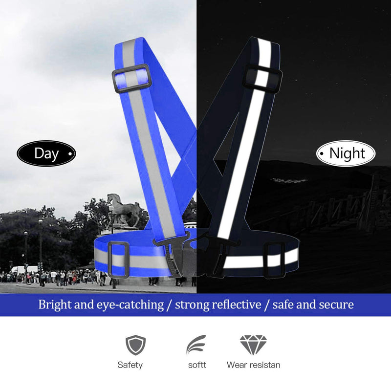 Awnuuw Reflective Vest Running Gear 3Pack, Adjustable Safety Vests High Visible Reflective Belt Straps Green,black,blue - BeesActive Australia