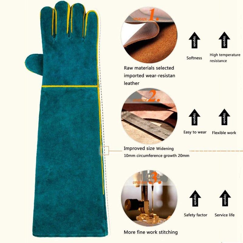 PeSandy Animal Handling Gloves Bite Proof, 60CM Durable Bite Resistant Gloves for Bathing,Grooming,Welding, Handling Dog/Cat/Bird/Snake/Parrot/Lizard/Reptile- Scratch/Bite Resistant Protection Gloves - BeesActive Australia