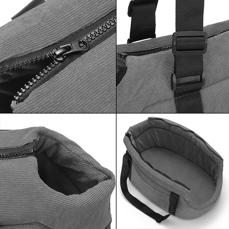 LeerKing Pet Dog Carrier Purse, Soft Sided Puppy Small Medium Dog Carrying Carrier Bag with Pocket Warm Sponge, Pet Cat Carrier Tote Bag for Walking, Subway, Shopping, Hiking, Traveling L Grey-corduroy - BeesActive Australia