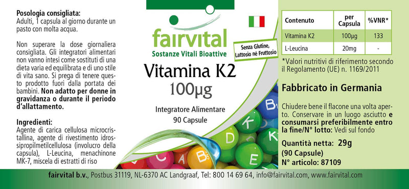 Vitamin K2 100mcg - Bulk Pack for 3 Months - Vegan - 90 Capsules - menaquinone from natto - BeesActive Australia