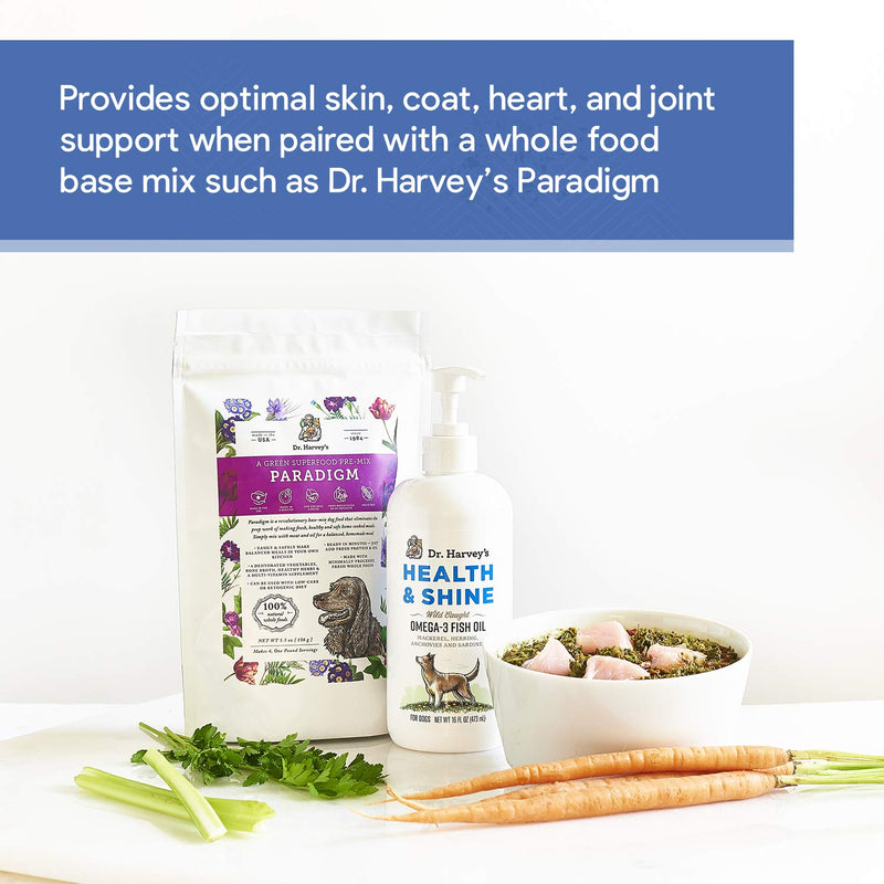 Dr. Harvey's Health & Shine Omega 3 Fish Oil for Dogs from Wild Caught Mackerel, Herring, Anchovies and Sardines - Supports Beautiful Fur, Strong Joints and Itchy Allergy Relief (16 FL OZ) - BeesActive Australia