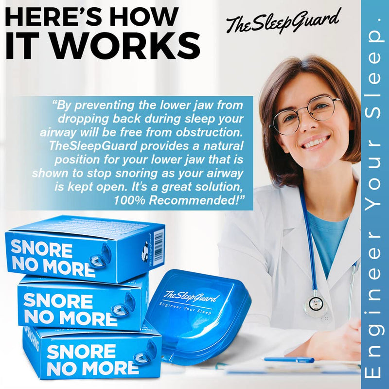 TheSleepGuard | Stop Snoring Solution Mouth Guard x1 | Sleep Aid and Snore Stopper | Best Anti Snoring Device, Mouthpiece & Gum Shield | Anti Snore Relief | Restful Sleep at Night for Men and Women - BeesActive Australia