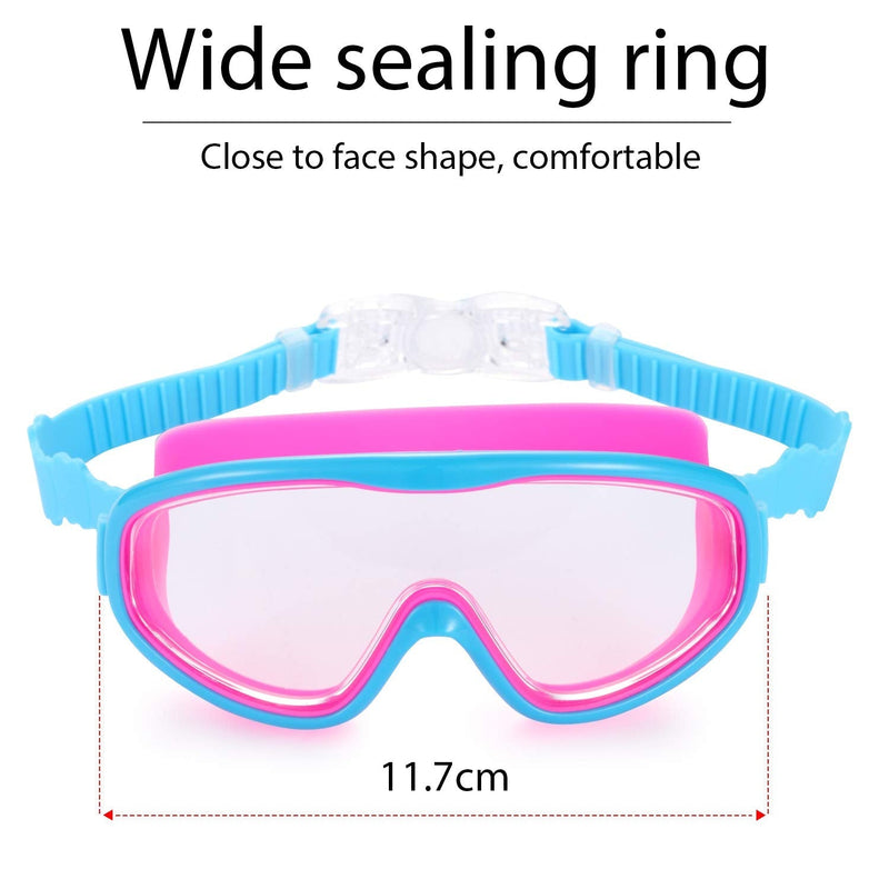 2 Pack Kids Swim Goggles, Swimming Glasses for Children from 3 to 15 Years Old Black & Blue/Pink - BeesActive Australia