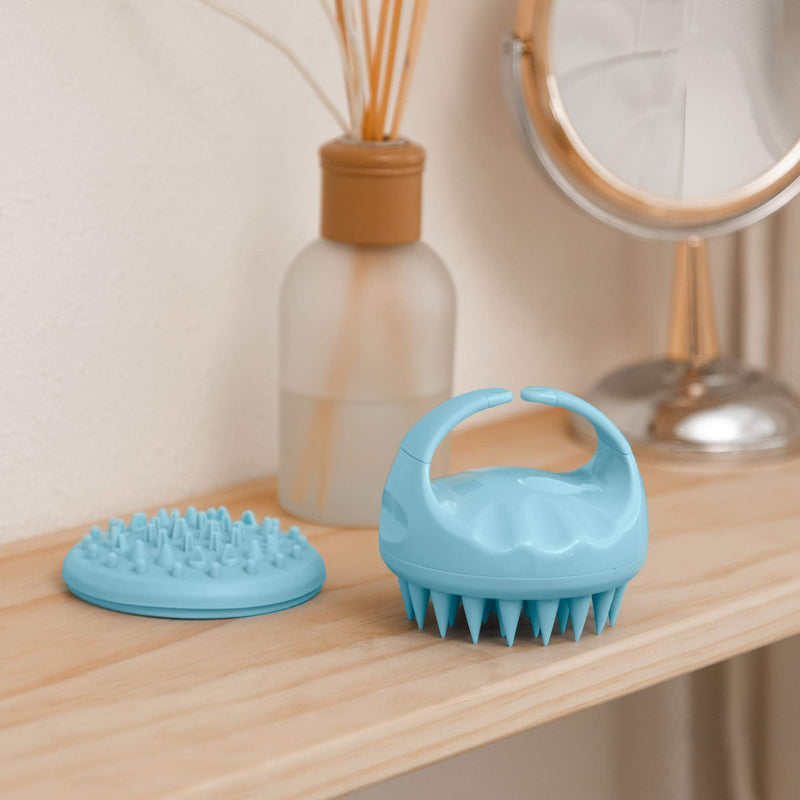 Flathead Premium Scalp Massager and Scrubber with Soft Silicone Bristles - Exfoliator for Dandruff Removal and Encourages Hair Growth, Use on Wet or Dry Hair, Includes 2 Massage Removal Heads Pack Of 1 - BeesActive Australia