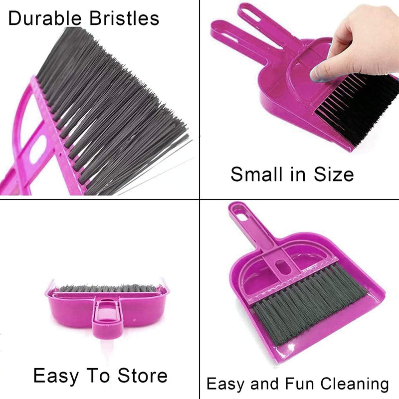 kathson Rabbit Litter Box Pet Toilet Cage Box Potty Trainer Corner with Small Animal Cage Cleaner Broom Brush Dustpan for Bunny Chinchilla Guinea Pig Ferret Pink - BeesActive Australia