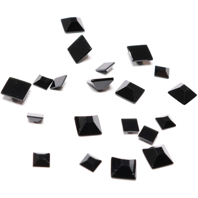 Swarovski 2403 Pyramid Flatbacks Crystals Nail Art Rhinestones, Mixed Size (4mm and 6mm) Jet Black- 20 Pieces - BeesActive Australia